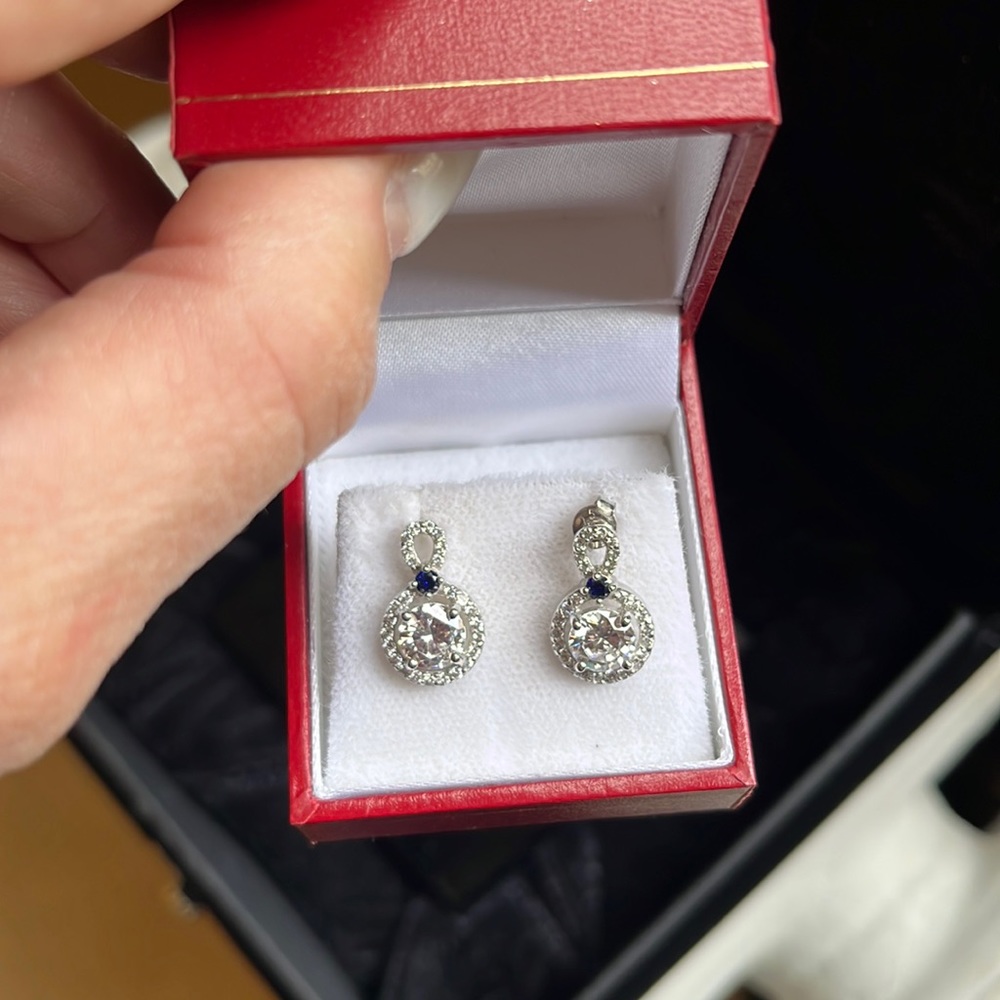 QVC diamond zirconia drop earrings.